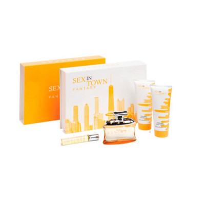 SEX IN TOWN FANTASY EAU DE PARFUM 100ML VAPORIZADOR + LECHE CORPORAL 200ML + GEL DE BAÑO 200ML + EAU DE PARFUM 20ML