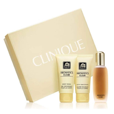 CLINIQUE AROMATIC ELIXIR RICH EAU DE PARFUM 100ML VAPORIZADOR + BAUME DOUCEUR POUR LE CORPS 75ML + GEL MOUSSANT POUR LE CORPS 75